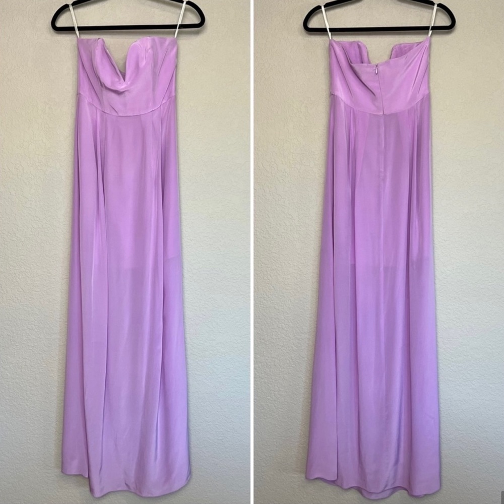 ZIMMERMANN Silk Maxi Dress Strapless Sweetheart Neck Lilac Formal ColumnGown Sz1